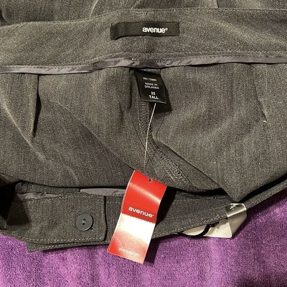 NWT size 22T Avenue grey slacks with zippered front pockets - Picture 7 of 12
